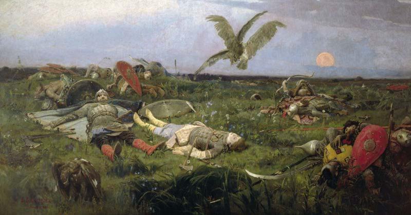 Viktor Vasnetsov The field of Igor Svyatoslavich battle with the Polovtsy, oil painting picture